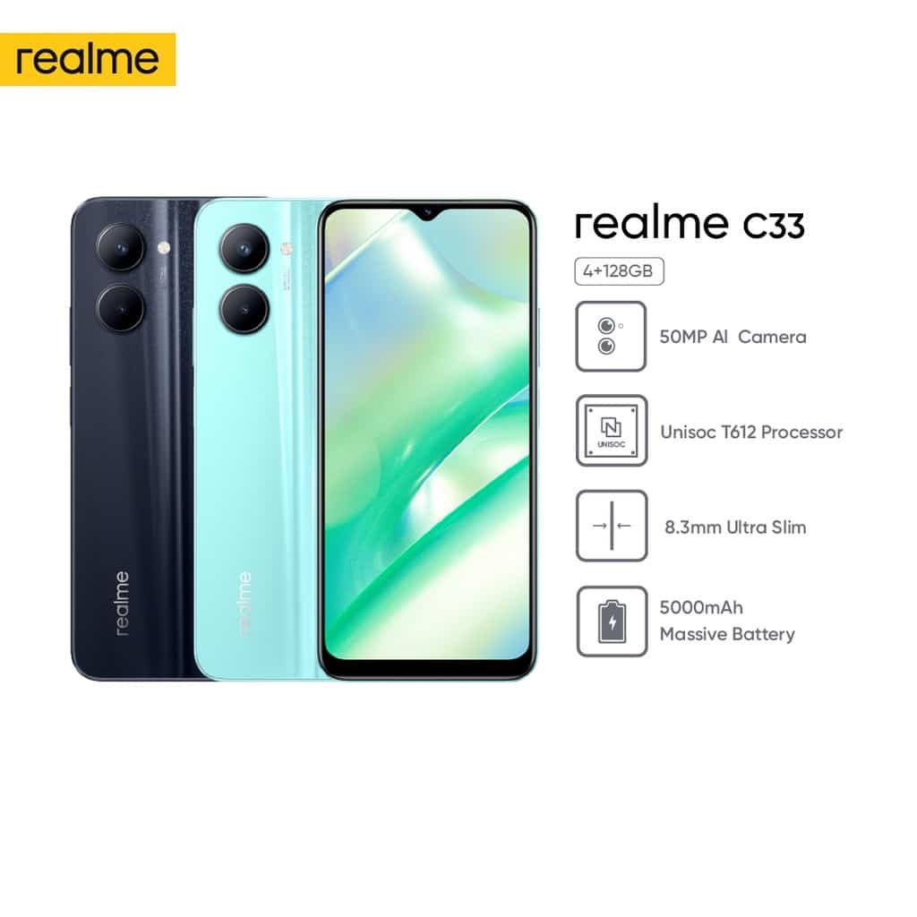 Realme C33 4/64 ราคาถูกที่สุด จอใหญ่ 6.5 นิ้ว