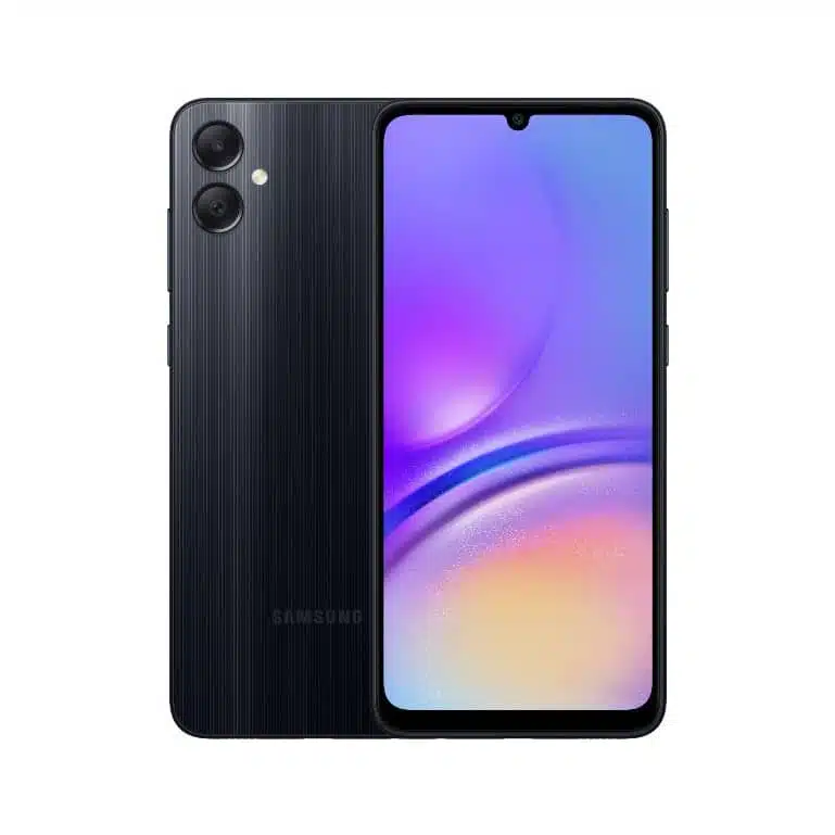 Samsung Galaxy A05 สีดำ ราคาไม่เกิน 3000 บาท ด้านหน้าและหลัง