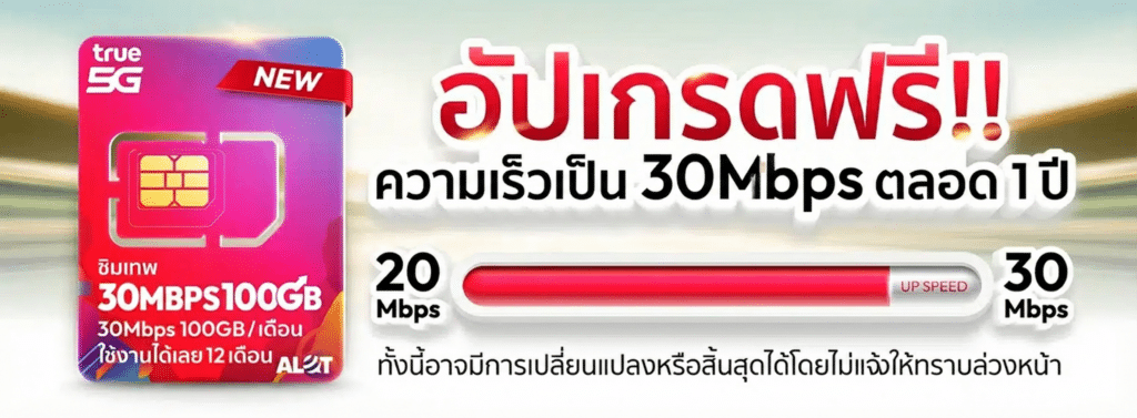 ซิมเทพทรู 30Mbps
