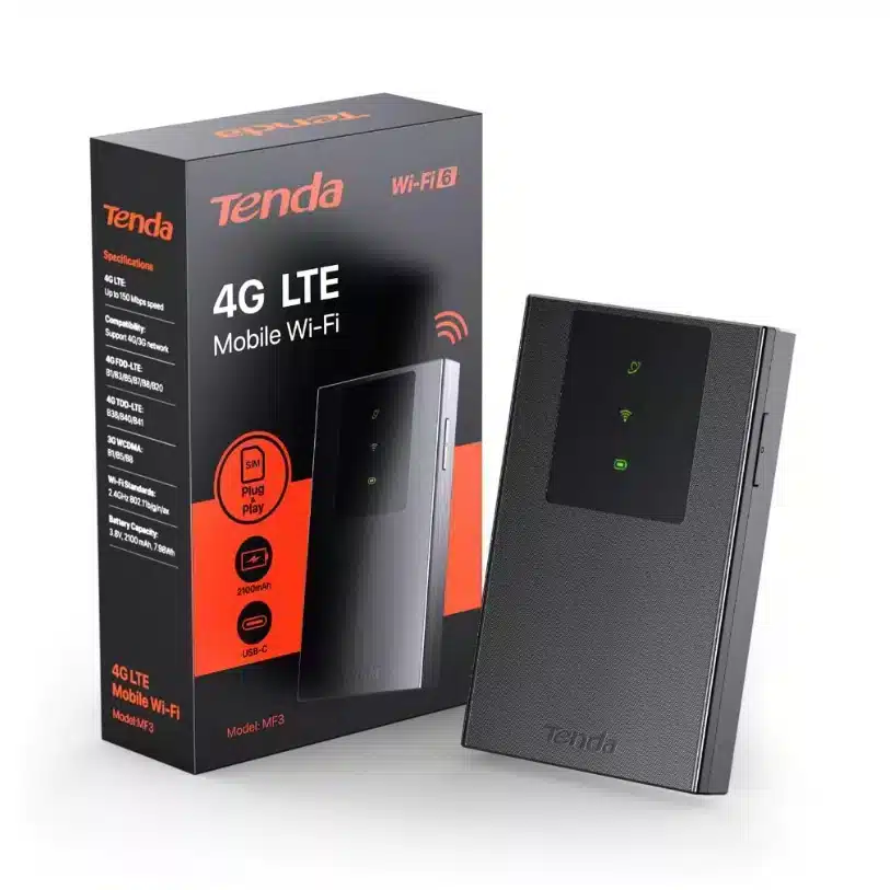 เครื่อง Tenda 4G180 เราเตอร์พกพา 4G LTE พร้อมกล่องสินค้า